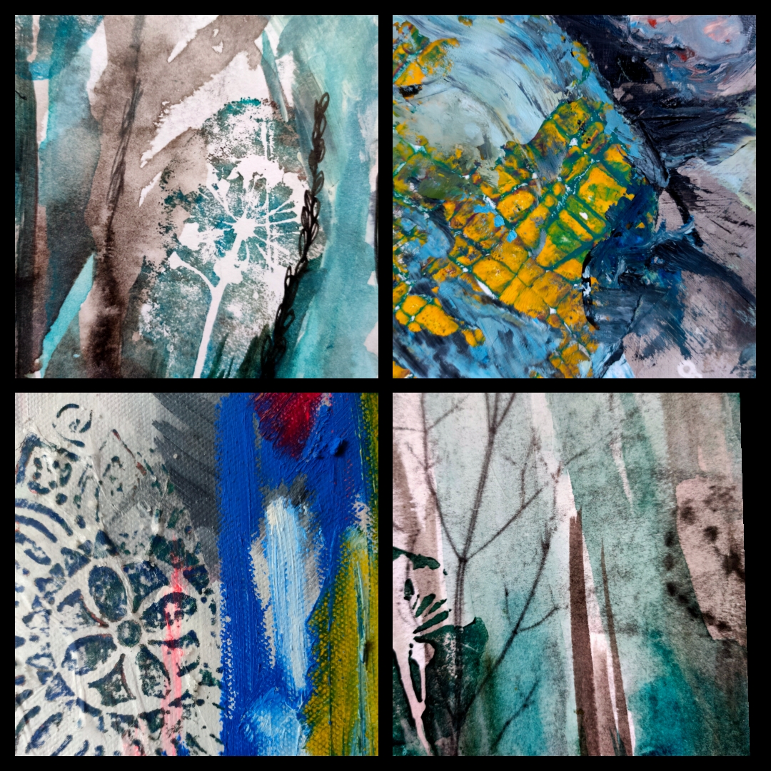 Face-to-Face Class: Adults Art class. New surfaces. Mixed media. Reuse and recycle old canvas, boards and sketchbooks. (Saturday 9th March 2024)